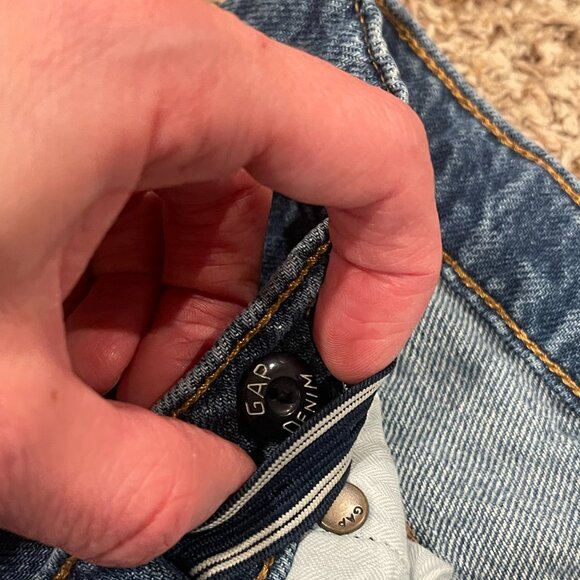 GAP Kids Low Rise Stride Wide-Leg Jeans, Sz 14, Denim With Bows - Picture 8 of 9